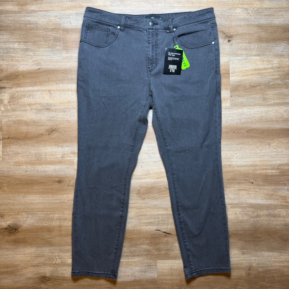 Under 5'10 Core Extra Stretch Jeans Mens 36x26 Charcoal‎ Grey Slim Fit Denim New